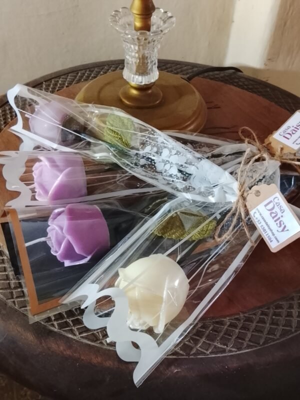 Rosa con tallo en manga floral